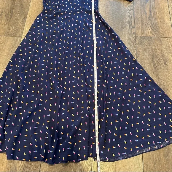 Neeru Kumar Navy With Colorful Popsicles Print Midi Dress Size Small - Picture 12 of 15